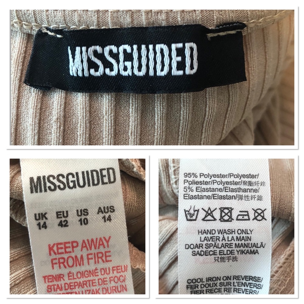 Missguided Champagne Nude V Neck Bodycon Jumpsuit - Picture 7 of 7